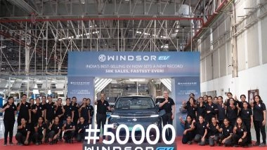 Business News | JSW MG Motor India Sells 50,000 Units of MG Windsor in Under 400 Days