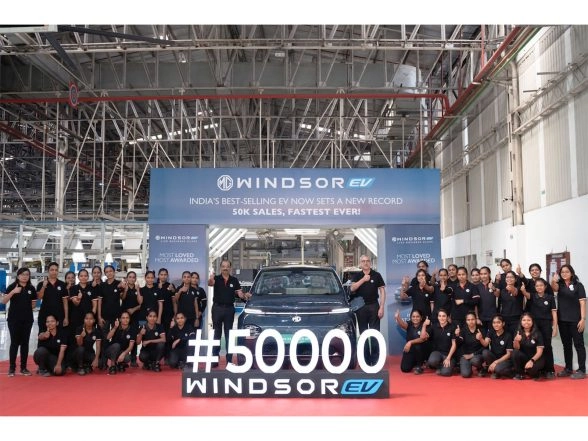 Business News | JSW MG Motor India Sells 50,000 Units of MG Windsor in Under 400 Days