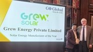 Business News | GREW Solar Wins 'Solar Energy Manufacturer of the Year 2025' at the Go Global Awards