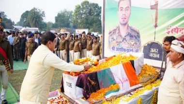 India News | MP CM Yadav Pays Tribute to Hawk Force Inspector Ashish Sharma; Announces Park, Stadium to Be Built in His Memory