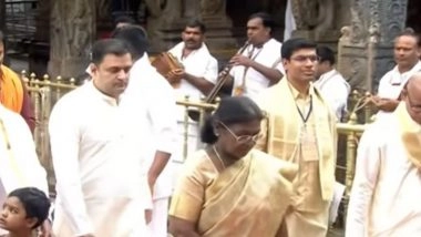 India News | President Murmu Offers Prayers at Lord Sri Venkateswara Swamy Temple in Tirupati