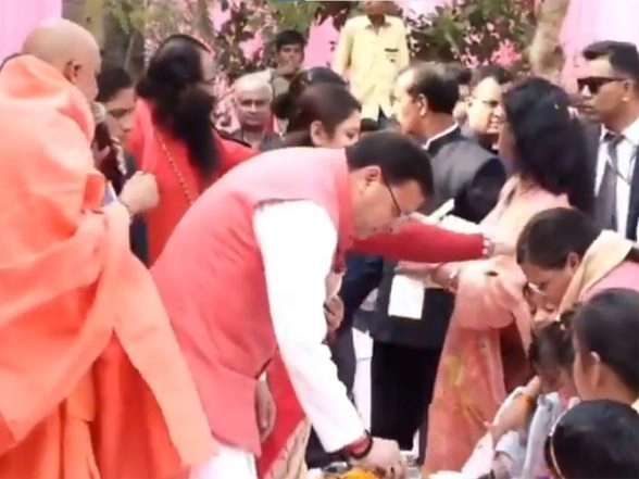 India News | Uttarakhand CM Performs 'Kanya Pujan' with Wife in Roorkee