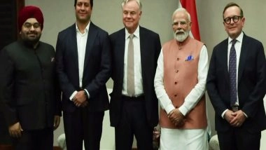 World News | PM Modi Meets Naspers Chairman Koos Bekker in Johannesburg: Discusses Strengthening Tech and Investment Ties