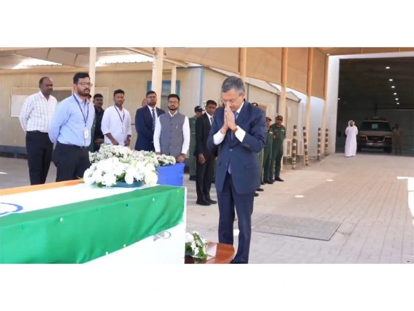 World News | India's UAE Envoy Deepak Mittal, Consul General Satish Sivan Pay Last Respects to Wing Commander Namansh Syal
