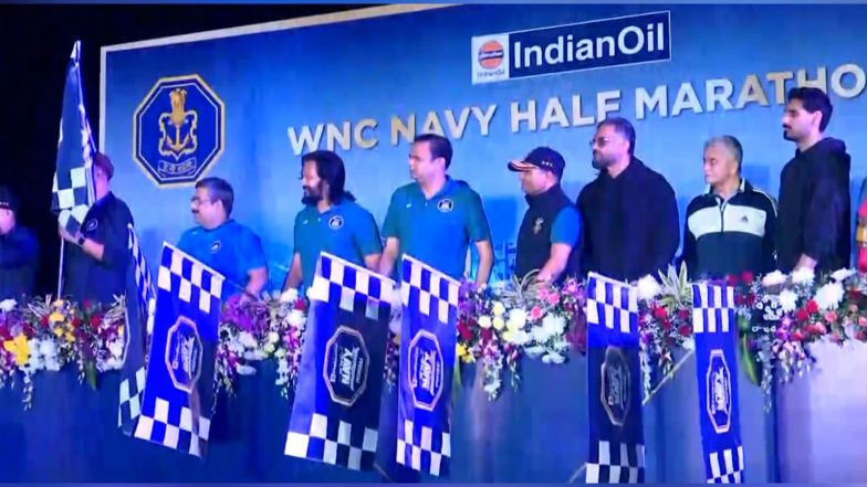 Entertainment News | Riteish Deshmukh, Suniel Shetty Flag off Western Naval Command's Half Marathon 2025 in Mumbai