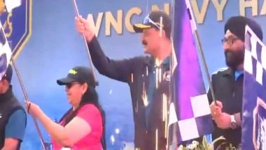 India News | Admiral Dinesh K Tripathi Flags off  WNC Navy Half Marathon 2025 in Mumbai