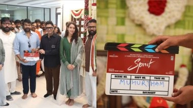 Entertainment News | Prabhas, Triptii Dimri Starrer 'Spirit' Officially Goes on Floor, Chiranjeevi Joins on Day 1