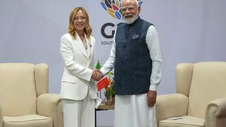 G20 Summit 2025: PM Narendra Modi Meets Italian Counterpart Giorgia Meloni on Sidelines of World Leaders Summit (See Pics)