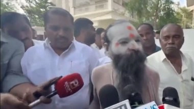 India News | Karnataka Dy CM DK Shivakumar Receives Blessings from Varanasi Sadhu