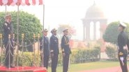 World News | New Delhi: Rear Admiral Mohamed Tahin, Inspector of Moroccan Royal Navy Receives Guard of Honour