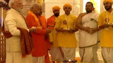 India News | PM Modi Performs Pooja at Ram Lalla Garbha Grah in Shri Ram Janmabhoomi Temple in Ayodhya