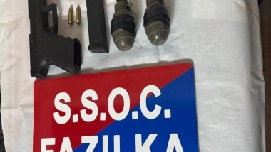 India News | Punjab Police Bust Cross-border Weapon Smuggling Module in Fazilka, Two Held with Weapons