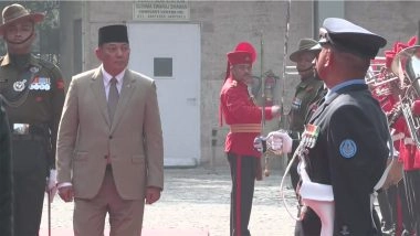 World News | Indonesian Defence Minister Sjafrie Sjamsoeddin Receives Tri-services Guard of Honour