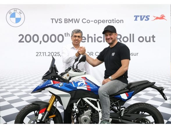 Business News | TVS Motor Company & BMW Motorrad Surpass 2 Lakh Units Milestone in Strategic Partnership