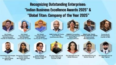 Business News | Recognizing Outstanding Enterprises: 'Indian Business Excellence Awards 2025' & 'Global Titan: Company of the Year 2025'
