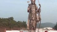 India News | Prime Minister Narendra Modi Unveils 77-foot Lord Ram Bronze Statue in Canacona, Goa