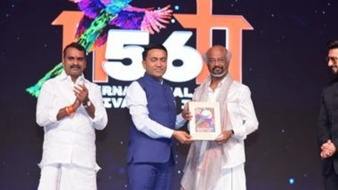 Entertainment News | Ranveer Singh Seeks Blessings of Rajinikanth at IFFI 2025