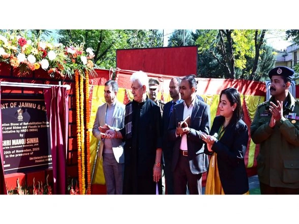 India News | J-K: LG Sinha Lays Foundation to Rebuild 189 Flood-hit Homes in Ramban