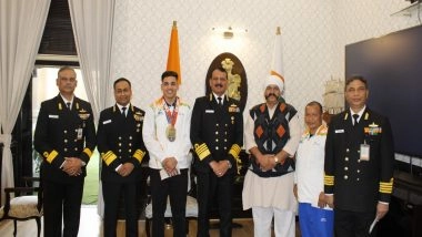 Sports News | Indian Navy Felicitates Hitesh Gulia, His Coach Suranjoy Singh for World Boxing Cup Glory