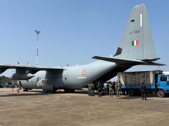 World News | Operation Sagar Bandhu: IAF C-130J Lands in Colombo as India Amps Up Rescue and Relief Operations