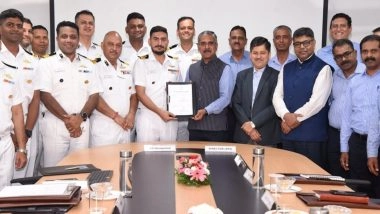 India News | Goa Shipyard Limited  Hands over ICGS Amulya to Indian Coast Guard