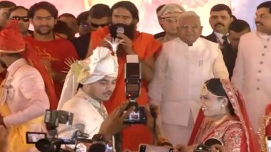 Ujjain: Madhya Pradesh CM Mohan Yadav's Son Abhimanyu Yadav Marries Ishita Patel in Mass Wedding Ceremony (Watch Video)