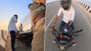 Patna: Cops Abuse and Slap Biker Riding One-Handedly While Filming on Ganga Bridge in Bihar; Action Ordered After Video Goes Viral Patna: Cops Abuse and Slap Biker Riding One-Handedly While Filming on Ganga Bridge in Bihar; Action Ordered After Video Goes Viral