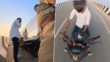 Patna: Cops Abuse and Slap Biker Riding One-Handedly While Filming on Ganga Bridge in Bihar; Action Ordered After Video Goes Viral