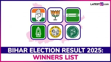 Bihar Election Result 2025 Constituency-Wise Winners List: Seat-Wise List of Winning Candidates From BJP, RJD, JDU, Congress, AIMM and Other Parties in Bihar Assembly Elections
