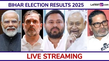 Bihar Election Result 2025 Live Streaming on Aaj Tak in Hindi: Watch News Updates on Bihar Assembly Elections Results, Latest Trends, Winning Candidates and Party-Wise Seat Numbers