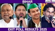 Bihar Exit Poll Results 2025 by IANS-Matrize: NDA Predicted to Sweep Assembly Elections With 48% Vote Share, Mahagathbandhan Trails at 37%; Check Party-Wise Seat Projections Here Bihar Exit Poll Results 2025 by IANS-Matrize: NDA Predicted to Sweep Assembly Elections With 48% Vote Share, Mahagathbandhan Trails at 37%; Check Party-Wise Seat Projections Here