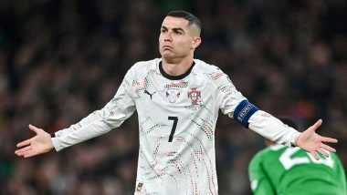 Cristiano Ronaldo Receives Red Card As Portugal Suffer 0–2 Defeat to Republic of Ireland in FIFA World Cup 2026 European Qualifiers (Watch Goal Video Highlights)