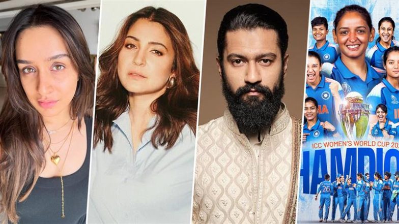 Womens World Cup 2025: Shraddha Kapoor, Anushka Sharma and Vicky Kaushal Praise Team India’s Iconic Victory (View Posts)