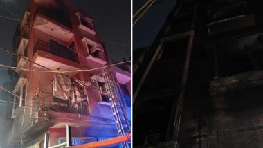 Delhi Fire: 3 Dead, 2 Others Injured After Massive Blaze Erupts at 4-Storey Building in Tigri Extension (See Pics)