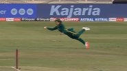 Dewald Brevis Catch Video: Watch South African Star's One-Handed Stunner to Dismiss Ruturaj Gaikwad During IND vs SA 1st ODI 2025