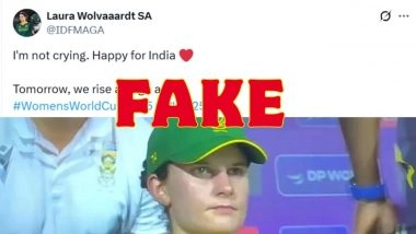 Fact Check: Did Laura Wolvaardt Post 'I'm Not Crying, Happy for India' on X After South Africa Lost the ICC Women's World Cup 2025 Final? Here's the Truth