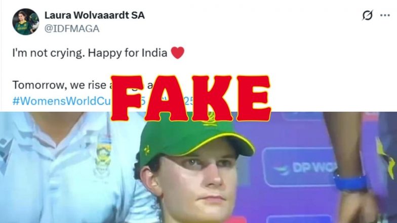 Fact Check: Did Laura Wolvaardt Post 'I'm Not Crying, Happy for India' on X After South Africa Lost the ICC Women's World Cup 2025 Final? Here's the Truth