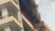 Gurugram Fire: Massive Blaze Erupts on Top Floor of Tower A at India Bull Centrum Park on Dwarka Expressway, Video Surfaces Gurugram Fire: Massive Blaze Erupts on Top Floor of Tower A at India Bull Centrum Park on Dwarka Expressway, Video Surfaces