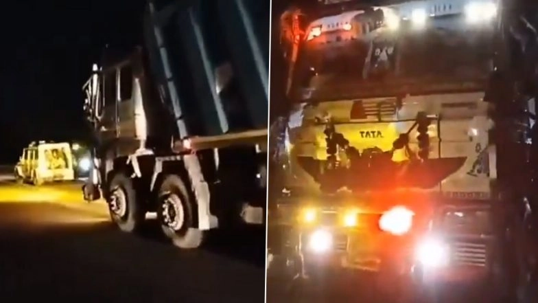 Hamirpur: SDM Catches Sand-Laden Dumper in Filmy Style in Uttar Pradesh, Video of Chase Surfaces