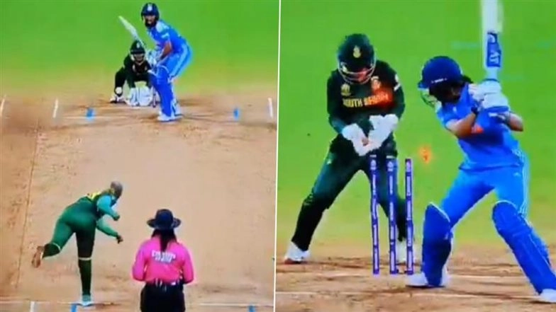 Harmanpreet Kaur Wicket Video: Watch Nonkululeko Mlaba Clean Up India Women Captain During IND-W vs SA-W ICC Women's World Cup 2025 Final