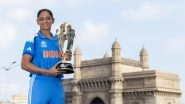 Harmanpreet Kaur Poses With ICC Women's World Cup Trophy For Photoshoot In Front of India Gate (Watch Video)