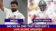SA 247/6 at Stumps | India vs South Africa 2nd Test 2025 Day 1 Highlights: Kuldeep Yadav Stands Out On Evenly-Contested Day in Guwahati