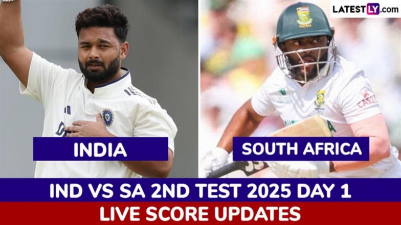 SA 247/6 at Stumps | India vs South Africa 2nd Test 2025 Day 1 Highlights: Kuldeep Yadav Stands Out On Evenly-Contested Day in Guwahati