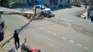 Accident Caught on Camera in Khandwa: Man Flung in Air After Speeding Car Rams His Bike in Madhya Pradesh, Suffers Serious Injuries; Disturbing Video Surfaces