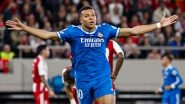Olympiacos 3-4 Real Madrid, UEFA Champions League 2025-26: Kylian Mbappe Scores Second-Fastest UCL Hat-Trick in Los Blancos' Win (Watch Goal Video Highlights)