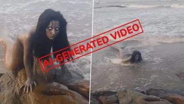 Is the 'Mermaid Spotted in Bandra' Video Real or Fake? Viral Reel Claiming Mermaid Washed Up Near Carter Road in Mumbai Is AI-Generated, Reveals Fact Check