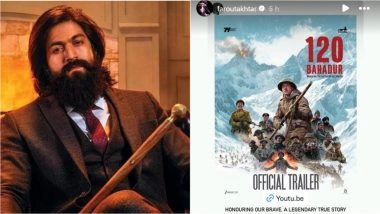 'Thank You So Much': Farhan Akhtar and Ritesh Sidhwani Express Gratitude To Yash for Launching '120 Bahadur' Trailer