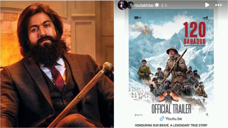 'Thank You So Much': Farhan Akhtar and Ritesh Sidhwani Express Gratitude To Yash for Launching '120 Bahadur' Trailer