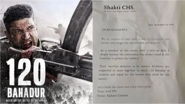 '120 Bahadur': Building Society's Notice Asking Residents to Watch Farhan Akhtar's War Drama Goes Viral