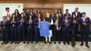 PM Narendra Modi Receives 'Namo 1' Signed Jersey as He Meets India&rsquo;s ICC Women&rsquo;s World Cup 2025 World Cup-Winning Team at His Residence (See Pics)